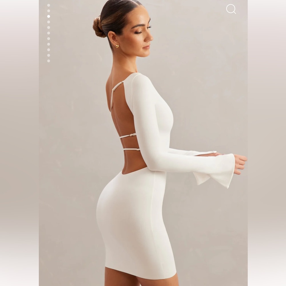 Off The Shoulder Mini Dress in Ivory